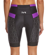 Cargar imagen en el visor de la galería, TYR Trishort Competitor Black-Purple Mujer - Triatlon Mexico - Back
