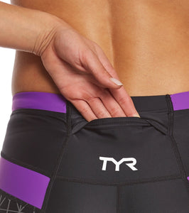 TYR Trishort Competitor Black-Purple Mujer Triatlon Mexico - Back Pocket
