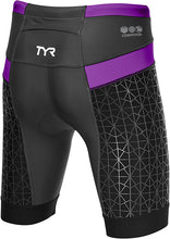 Cargar imagen en el visor de la galería, TYR Trishort Competitor Black-Purple Mujer Triatlon Mexico - Back