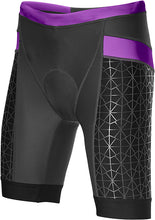 Cargar imagen en el visor de la galería, TYR Trishort Competitor Black-Purple Mujer Triatlon Mexico - Front