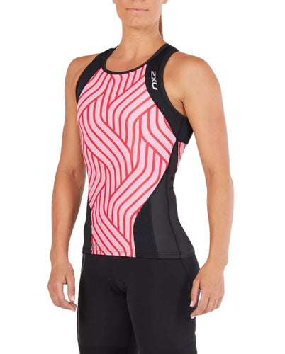 2XU TriTop Perform - Triatlon - Mujer - Rosa - Front1