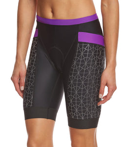 TYR Trishort Competitor Black-Purple Mujer - Triatlon Mexico - Front